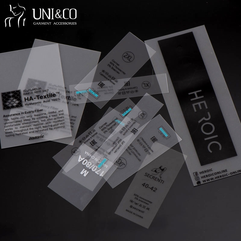 Printed Waterproof Clear Tpu Labels Custom For Clothing